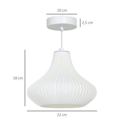 Modern Pendant Lamp Ceiling Lamp E27 with 3D Printing Shade Lighting for Dining Room Kitchen Living Room Bar Restaurant White