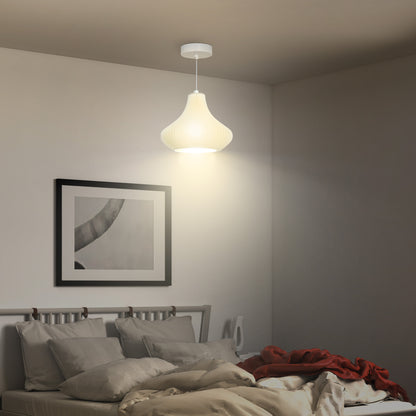 Modern Pendant Lamp Ceiling Lamp E27 with 3D Printing Shade Lighting for Dining Room Kitchen Living Room Bar Restaurant White