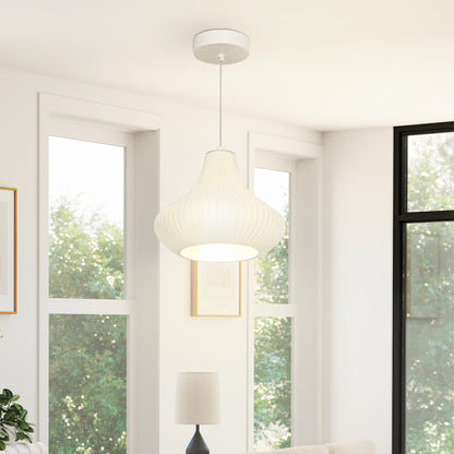 Modern Pendant Lamp Ceiling Lamp E27 with 3D Printing Shade Lighting for Dining Room Kitchen Living Room Bar Restaurant White