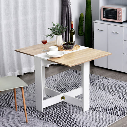 Folding Dining Table Kitchen Side Table with 2 Drop Leaves Space Saving Modern Design 103x76x73.5cm Wood