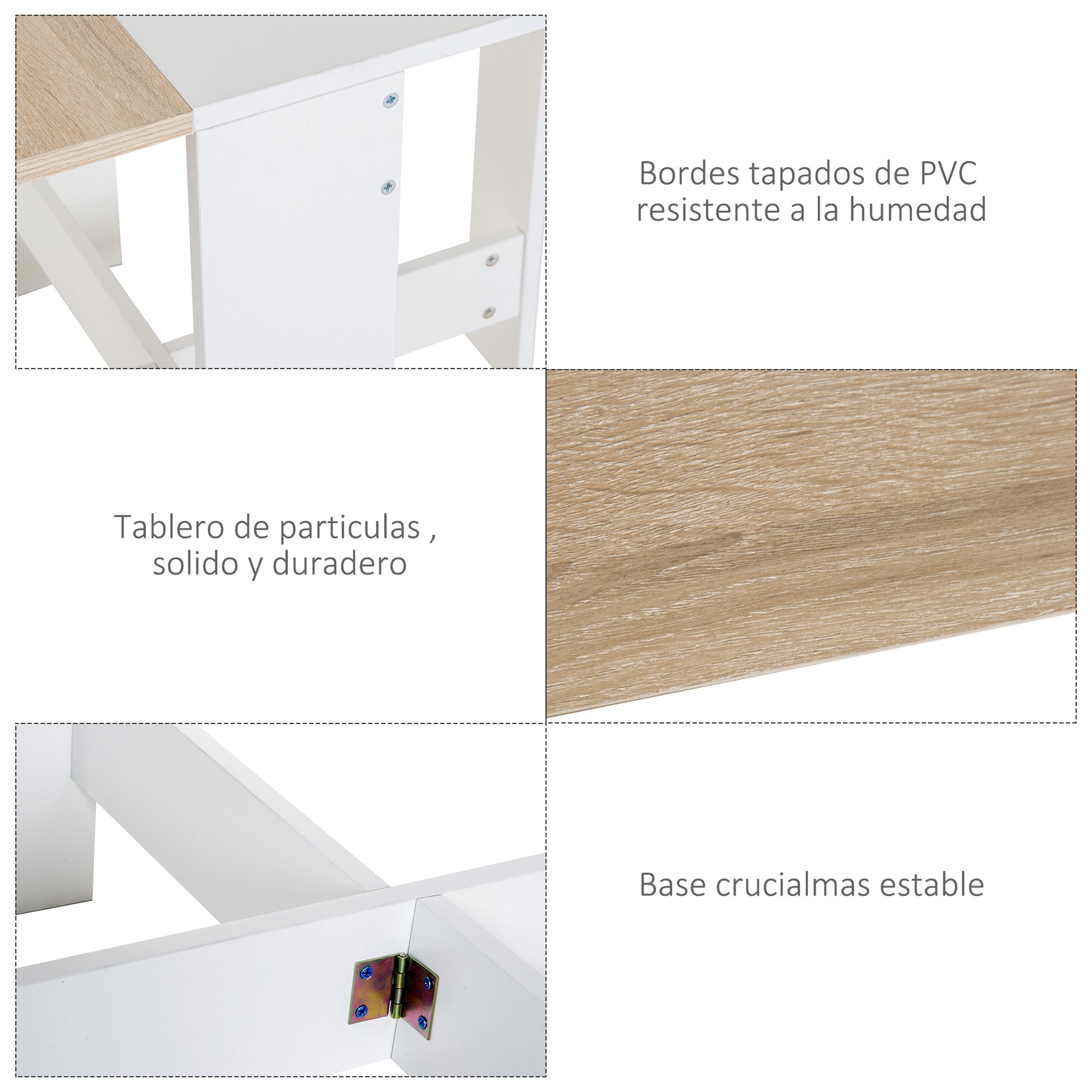 Folding Dining Table Kitchen Side Table with 2 Drop Leaves Space Saving Modern Design 103x76x73.5cm Wood