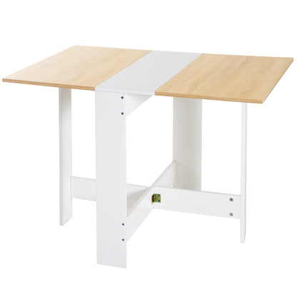 Folding Dining Table Kitchen Side Table with 2 Drop Leaves Space Saving Modern Design 103x76x73.5cm Wood