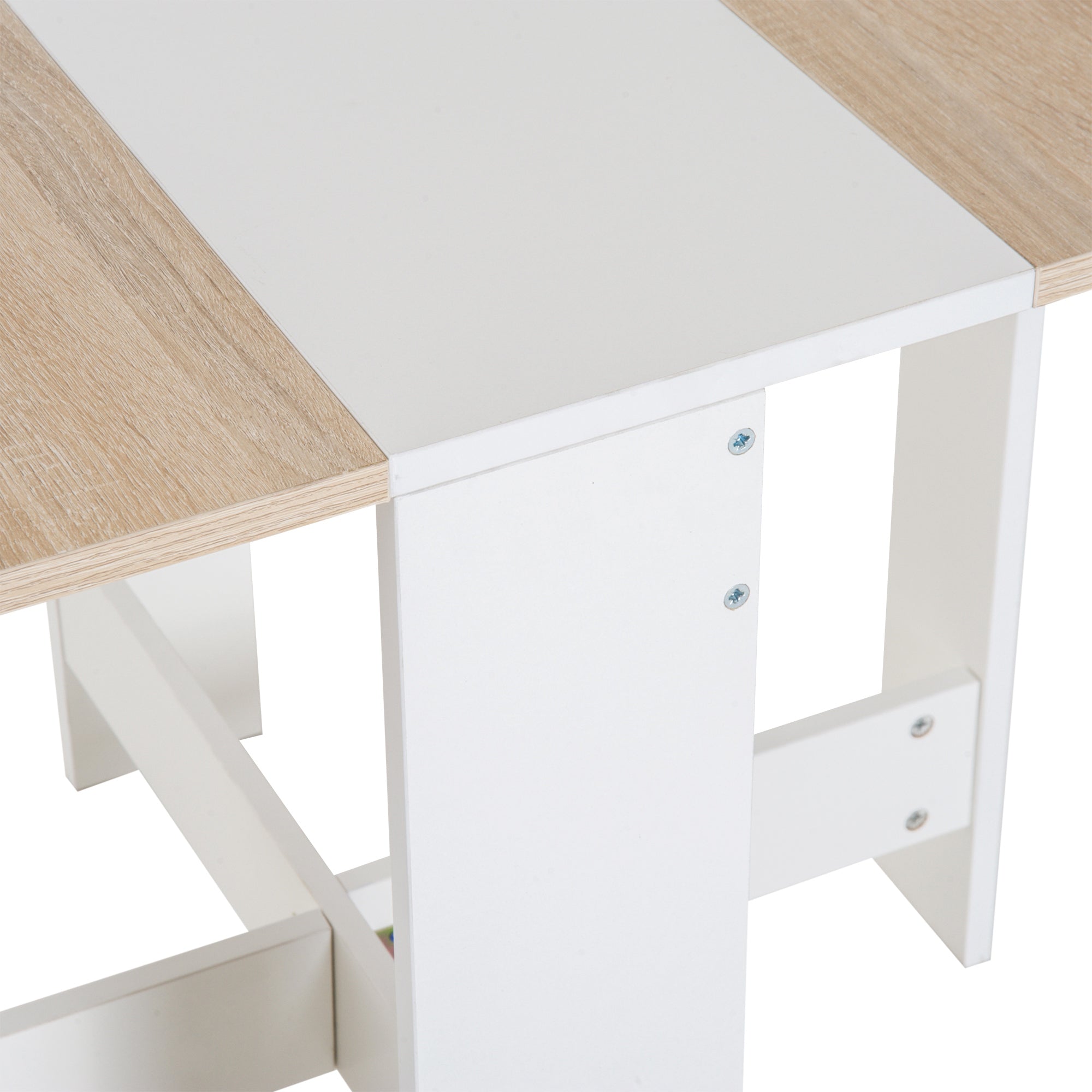 Folding Dining Table Kitchen Side Table with 2 Drop Leaves Space Saving Modern Design 103x76x73.5cm Wood