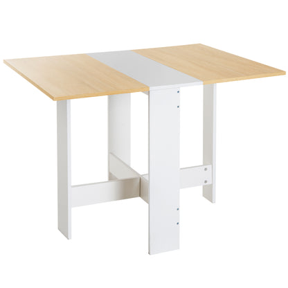 Folding Dining Table Kitchen Side Table with 2 Drop Leaves Space Saving Modern Design 103x76x73.5cm Wood