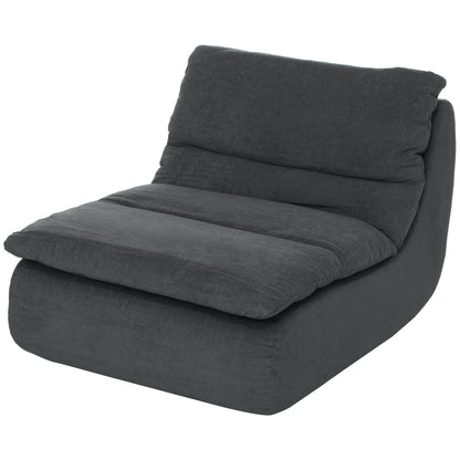 Floor Chair with one-piece ultra-high-density foam, floor seat Lazy Sofa with velvet look Meditation chair Recliner for Home, Office, Gray