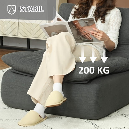 Floor Chair with one-piece ultra-high-density foam, floor seat Lazy Sofa with velvet look Meditation chair Recliner for Home, Office, Gray