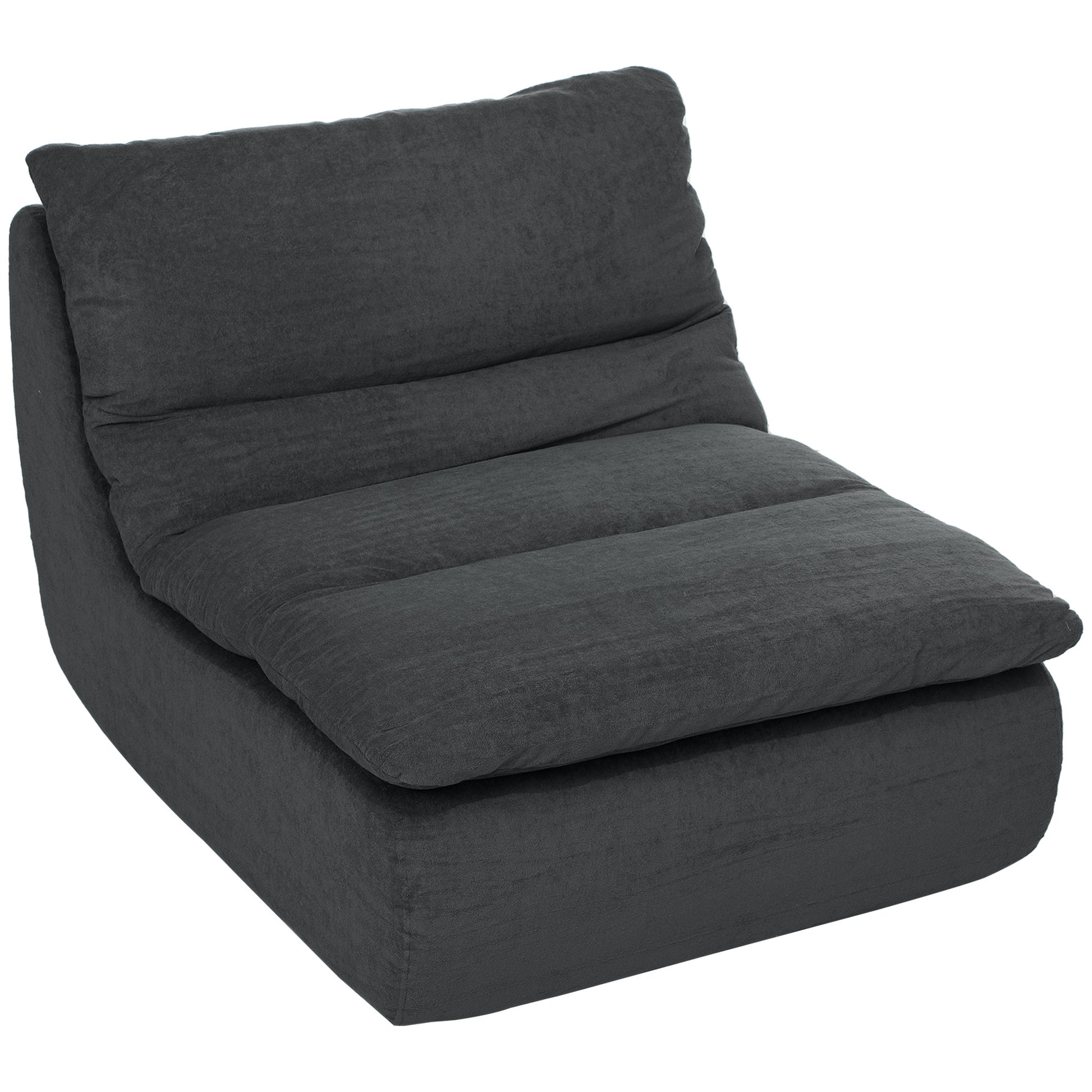 Floor Chair with one-piece ultra-high-density foam, floor seat Lazy Sofa with velvet look Meditation chair Recliner for Home, Office, Gray