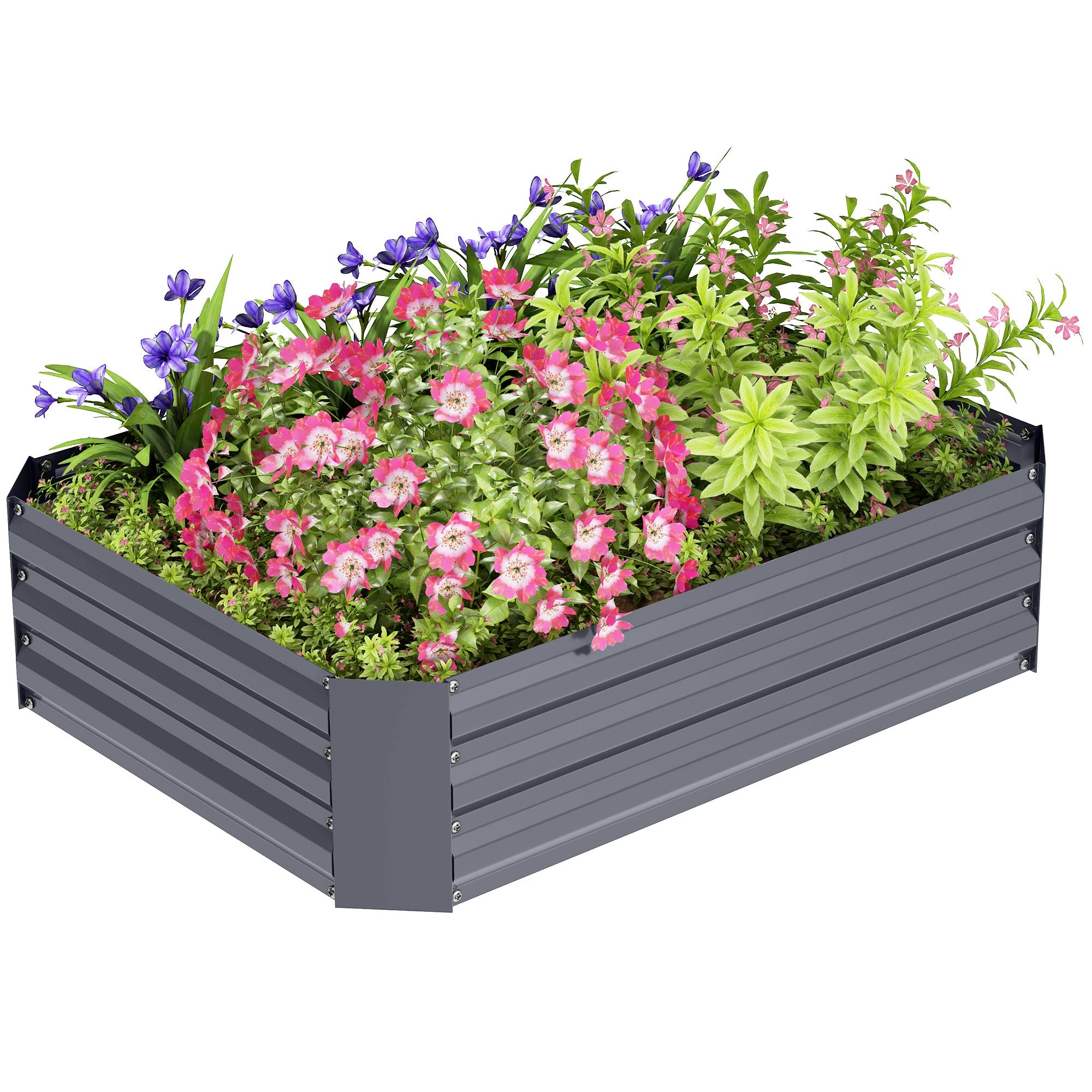 Raised Bed Made of Steel, Planting Bed Cold Frame Garden Bed Flower Box Stackable, Planter Vegetable Bed 120x90x30cm for Garden Balcony, Planter for Flowers, Plants, Vegetables
