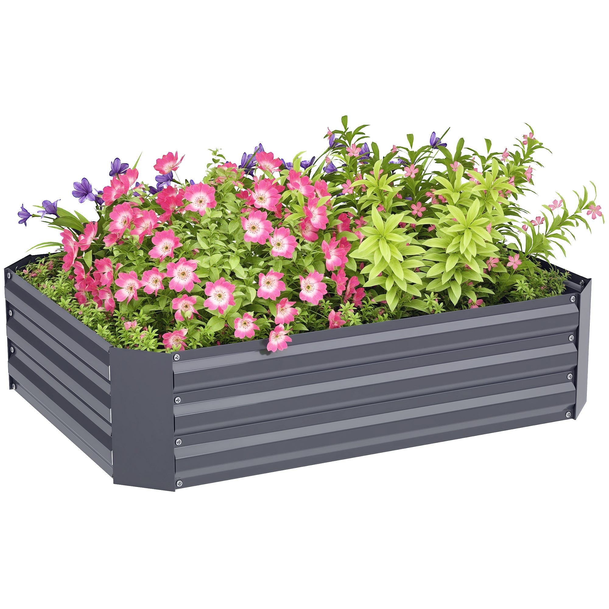 Raised Bed Made of Steel, Planting Bed Cold Frame Garden Bed Flower Box Stackable, Planter Vegetable Bed 120x90x30cm for Garden Balcony, Planter for Flowers, Plants, Vegetables