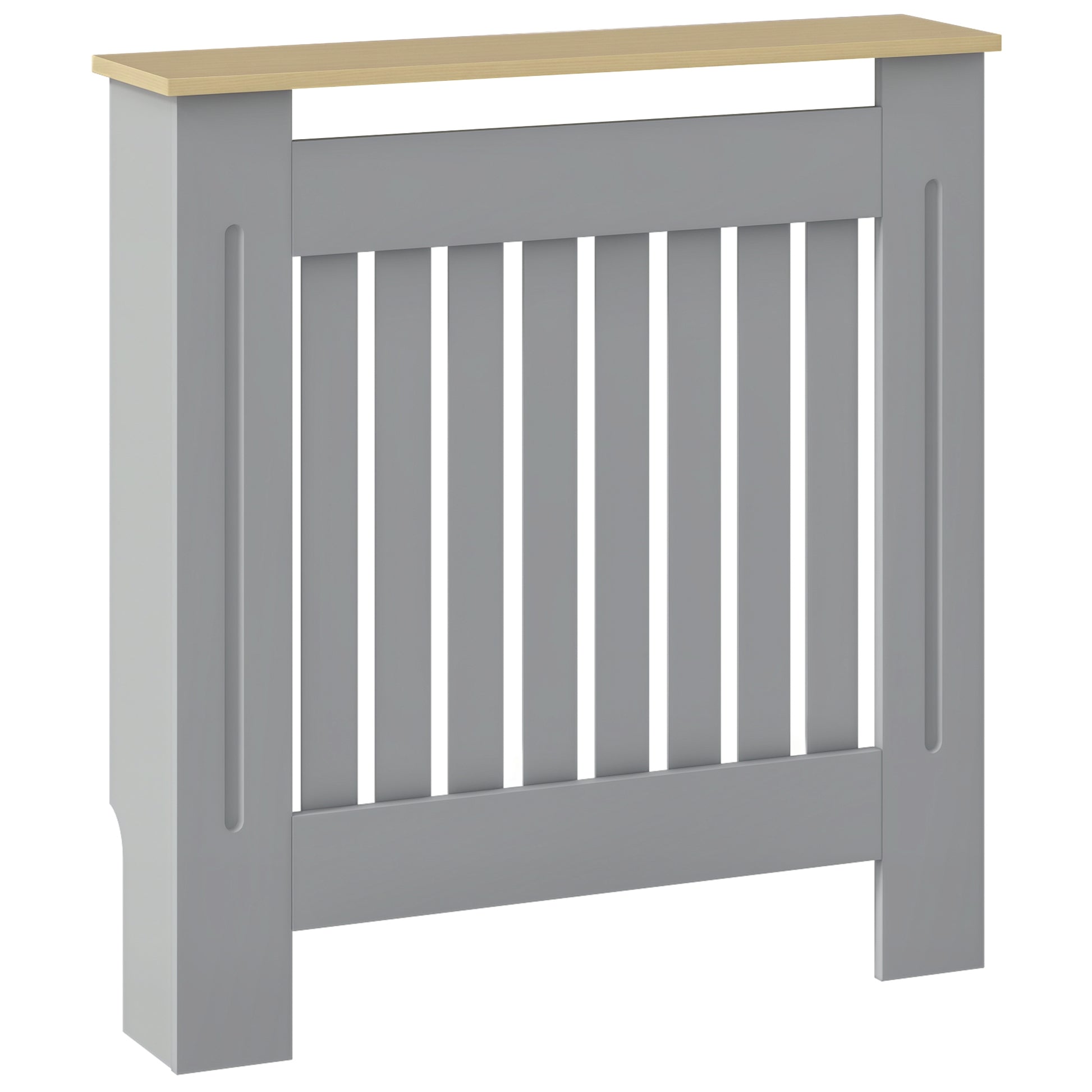 Radiator Cover 78x19x83 cm MDF Radiator Cover for Living Room Bedroom Hallway Gray and Oak