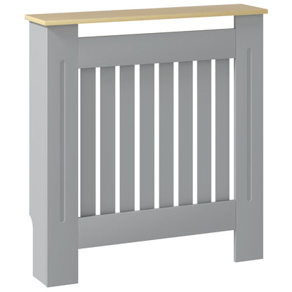 Radiator Cover 78x19x83 cm MDF Radiator Cover for Living Room Bedroom Hallway Gray and Oak