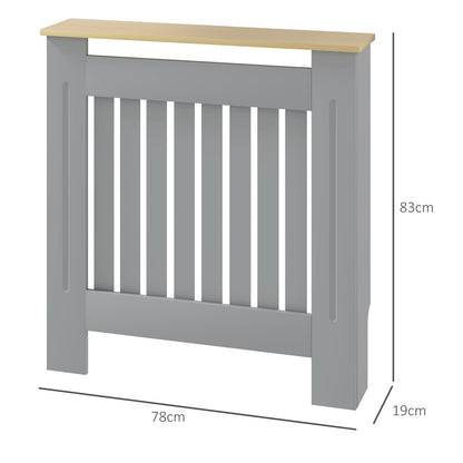 Radiator Cover 78x19x83 cm MDF Radiator Cover for Living Room Bedroom Hallway Gray and Oak
