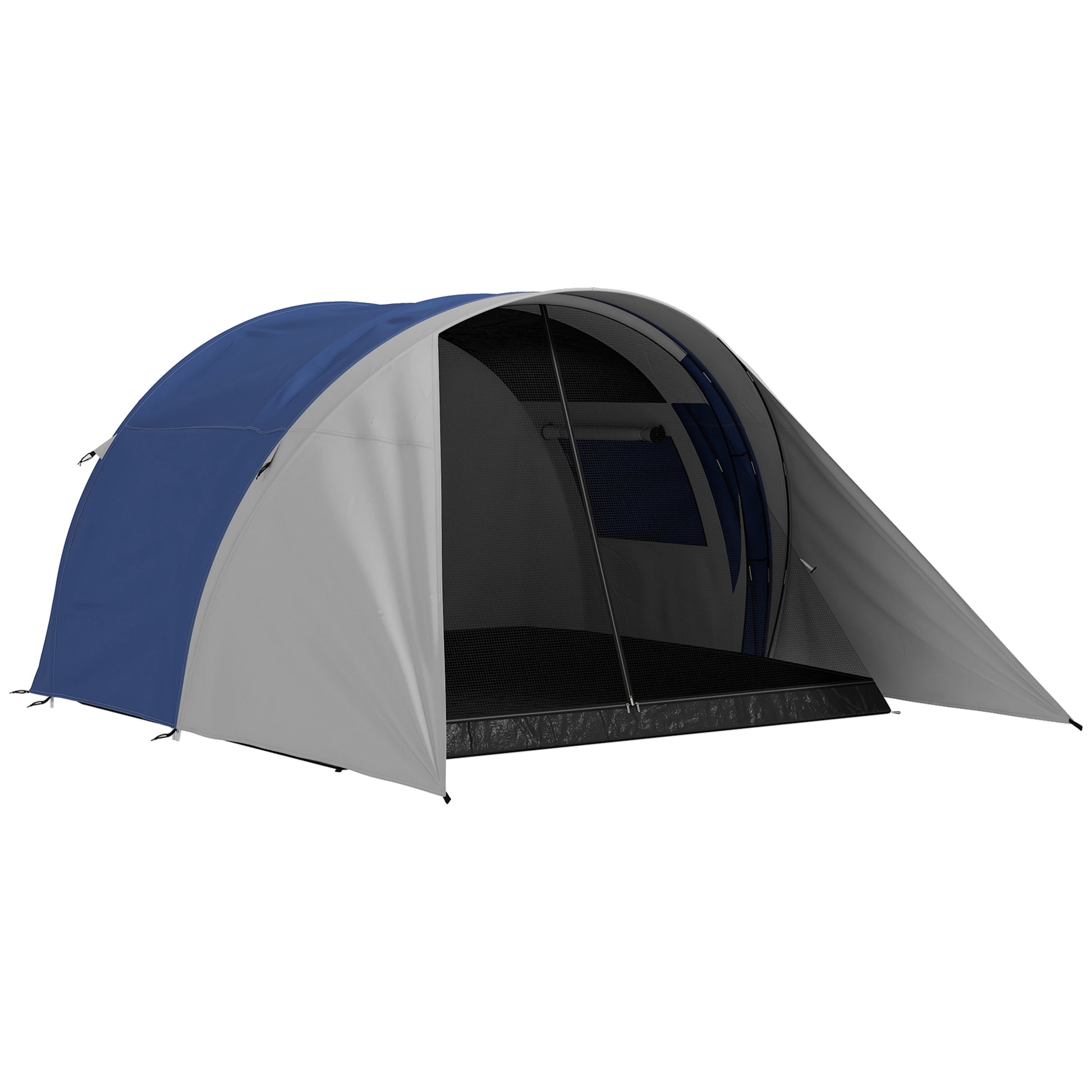 Family Camping Tent for 3-4 People with Double Roof 3000 mm and Carry Bag, Waterproof Ventilated Lightweight Tunnel Tent, dim. 390L x 315W x 188H cm