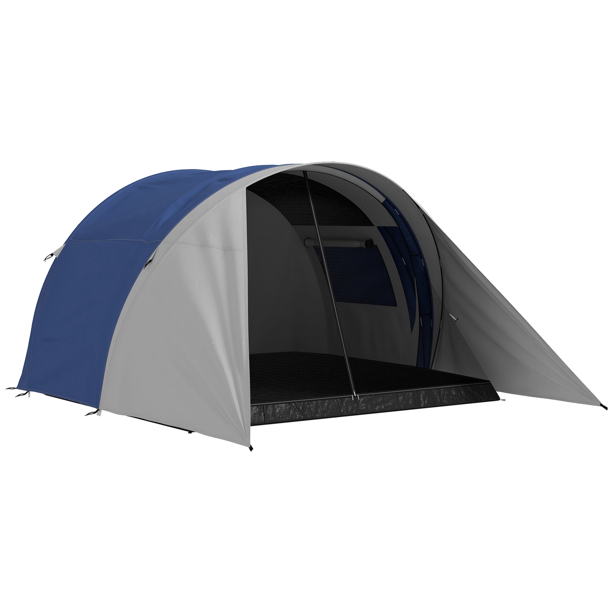 Family Camping Tent for 3-4 People with Double Roof 3000 mm and Carry Bag, Waterproof Ventilated Lightweight Tunnel Tent, dim. 390L x 315W x 188H cm