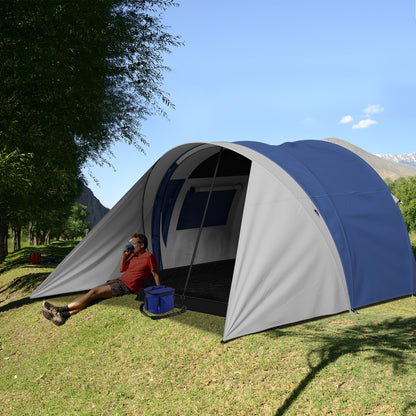 Family Camping Tent for 3-4 People with Double Roof 3000 mm and Carry Bag, Waterproof Ventilated Lightweight Tunnel Tent, dim. 390L x 315W x 188H cm