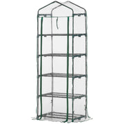 Greenhouse with Roll-up Door, Shelves, Winterproof Polytunnel Greenhouse made of Steel, Greenhouse for Balcony, Garden, Tomato House 69 x 49 x 193 cm, Tomato Greenhouse for Tomatoes, Flowers, Transparent