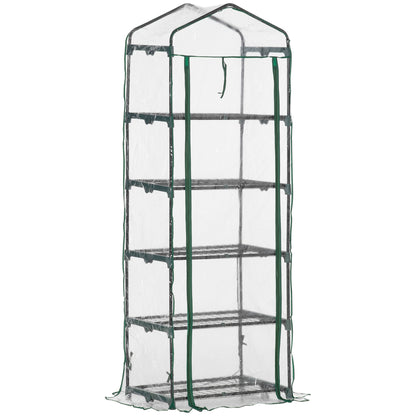 Greenhouse with Roll-up Door, Shelves, Winterproof Polytunnel Greenhouse made of Steel, Greenhouse for Balcony, Garden, Tomato House 69 x 49 x 193 cm, Tomato Greenhouse for Tomatoes, Flowers, Transparent