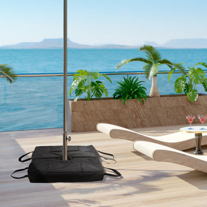 Sun Umbrella Stand Umbrella Stand Sandbag Market Umbrella Stand 2 x Bags Fillable 50 kg with Shovel Polyester + Plastic Black 50 x 25 x 18 cm