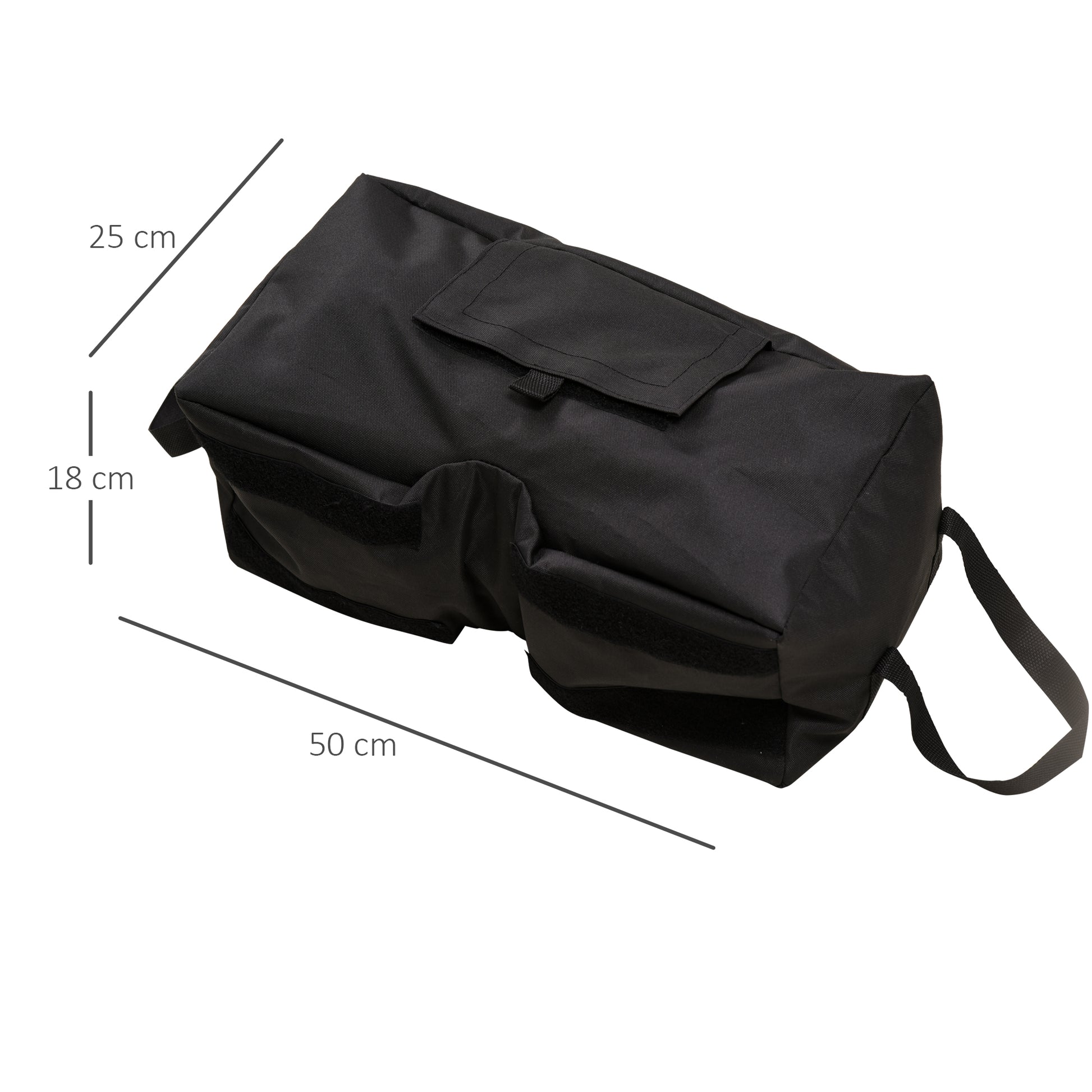 Sun Umbrella Stand Umbrella Stand Sandbag Market Umbrella Stand 2 x Bags Fillable 50 kg with Shovel Polyester + Plastic Black 50 x 25 x 18 cm