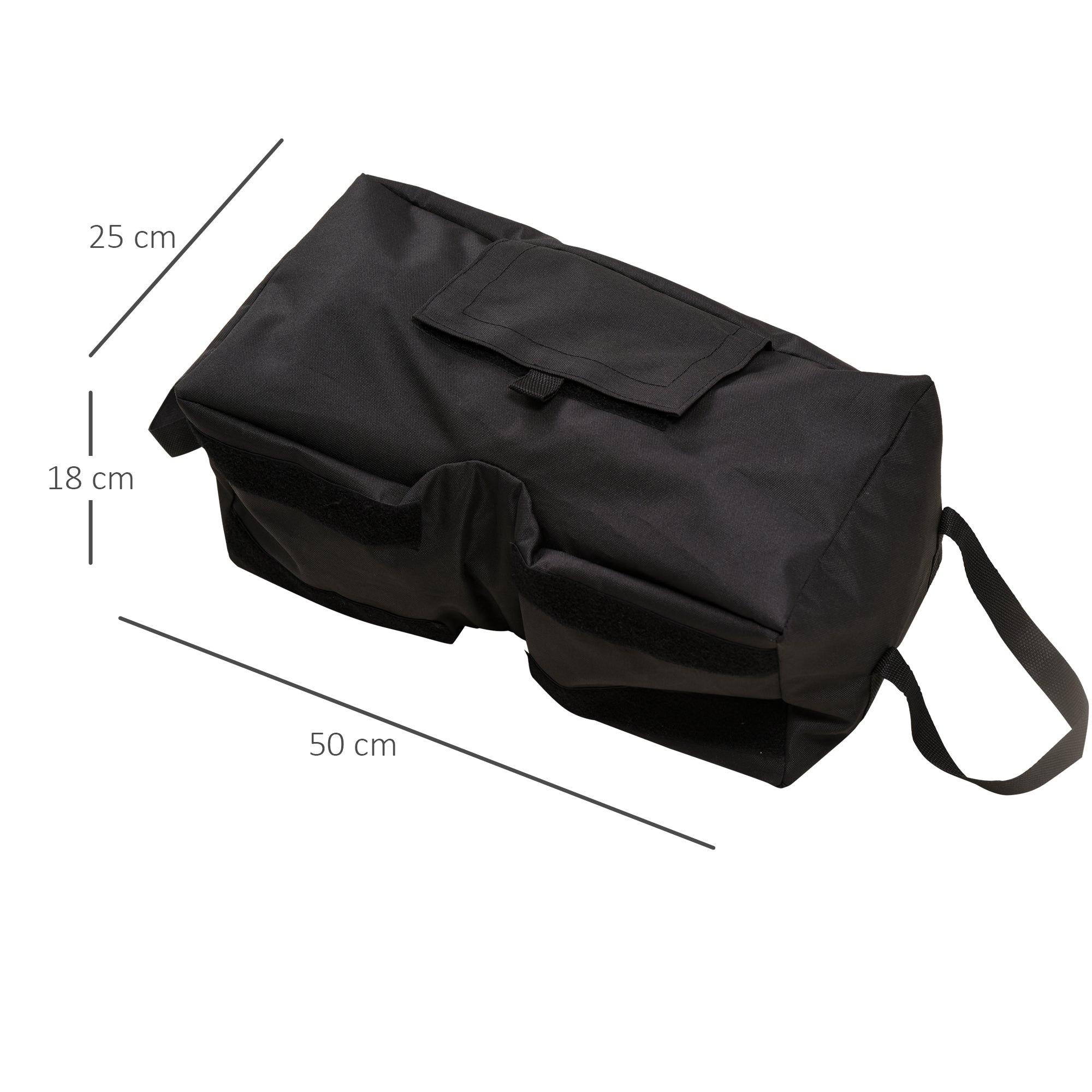 Sun Umbrella Stand Umbrella Stand Sandbag Market Umbrella Stand 2 x Bags Fillable 50 kg with Shovel Polyester + Plastic Black 50 x 25 x 18 cm