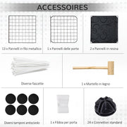 Enclosure for Small Animals, Rabbit, Guinea Pig and Rodent Playpen Pet Fence Modular, Black