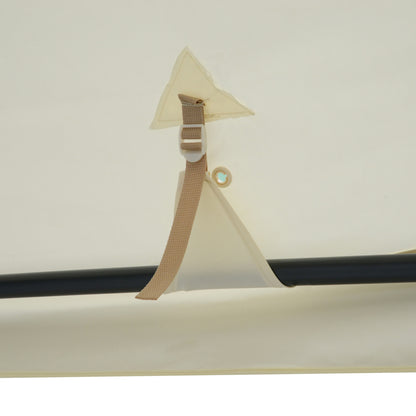 Gazebo with Double Roof, approx. 3x3m Waterproof Stable Winterproof Garden Gazebo with Mosquito Net, Side Panels, Metal Garden Gazebo, for Garden, Terrace, Cream