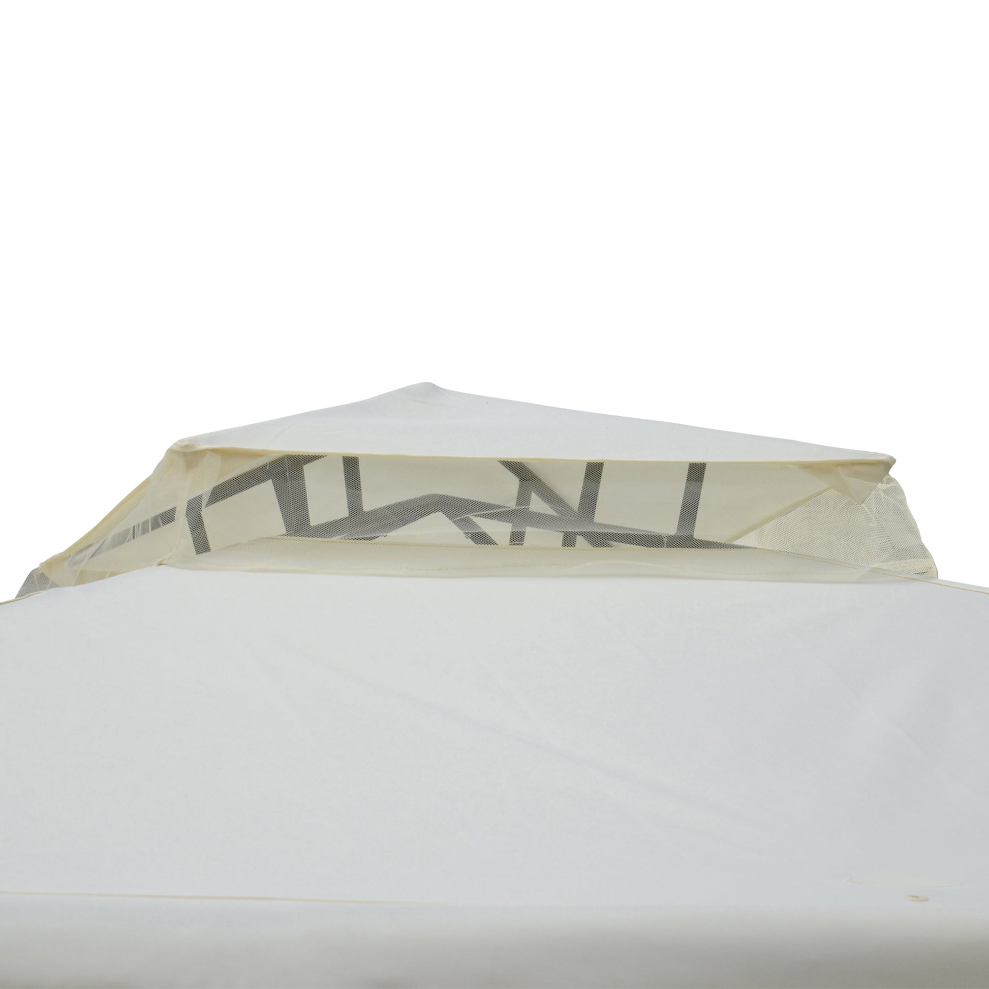 Gazebo with Double Roof, approx. 3x3m Waterproof Stable Winterproof Garden Gazebo with Mosquito Net, Side Panels, Metal Garden Gazebo, for Garden, Terrace, Cream