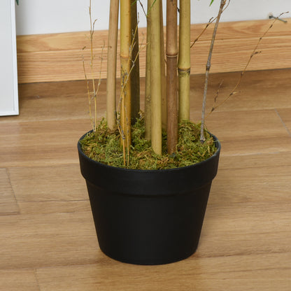 Artificial Bamboo 150cm with Pot Tree Realistic Decorative Synthetic Plant for Home Garden Office Ø18x150 cm Green