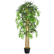 Artificial Bamboo 150cm with Pot Tree Realistic Decorative Synthetic Plant for Home Garden Office Ø18x150 cm Green