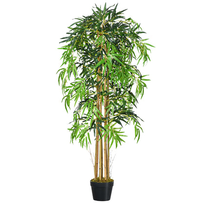 Artificial Bamboo 150cm with Pot Tree Realistic Decorative Synthetic Plant for Home Garden Office Ø18x150 cm Green