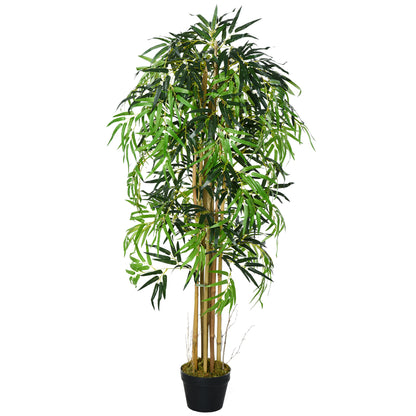 Artificial Bamboo 150cm with Pot Tree Realistic Decorative Synthetic Plant for Home Garden Office Ø18x150 cm Green