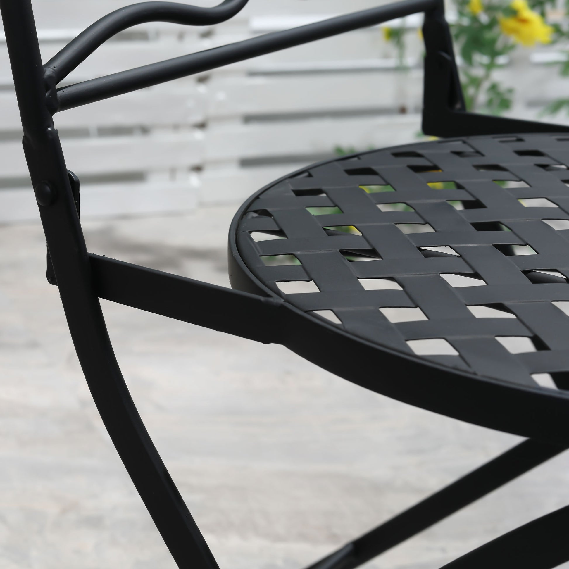 3-Piece Garden Set with Mosaic, Round Outdoor Table with 2 Folding Metal Chairs, Green