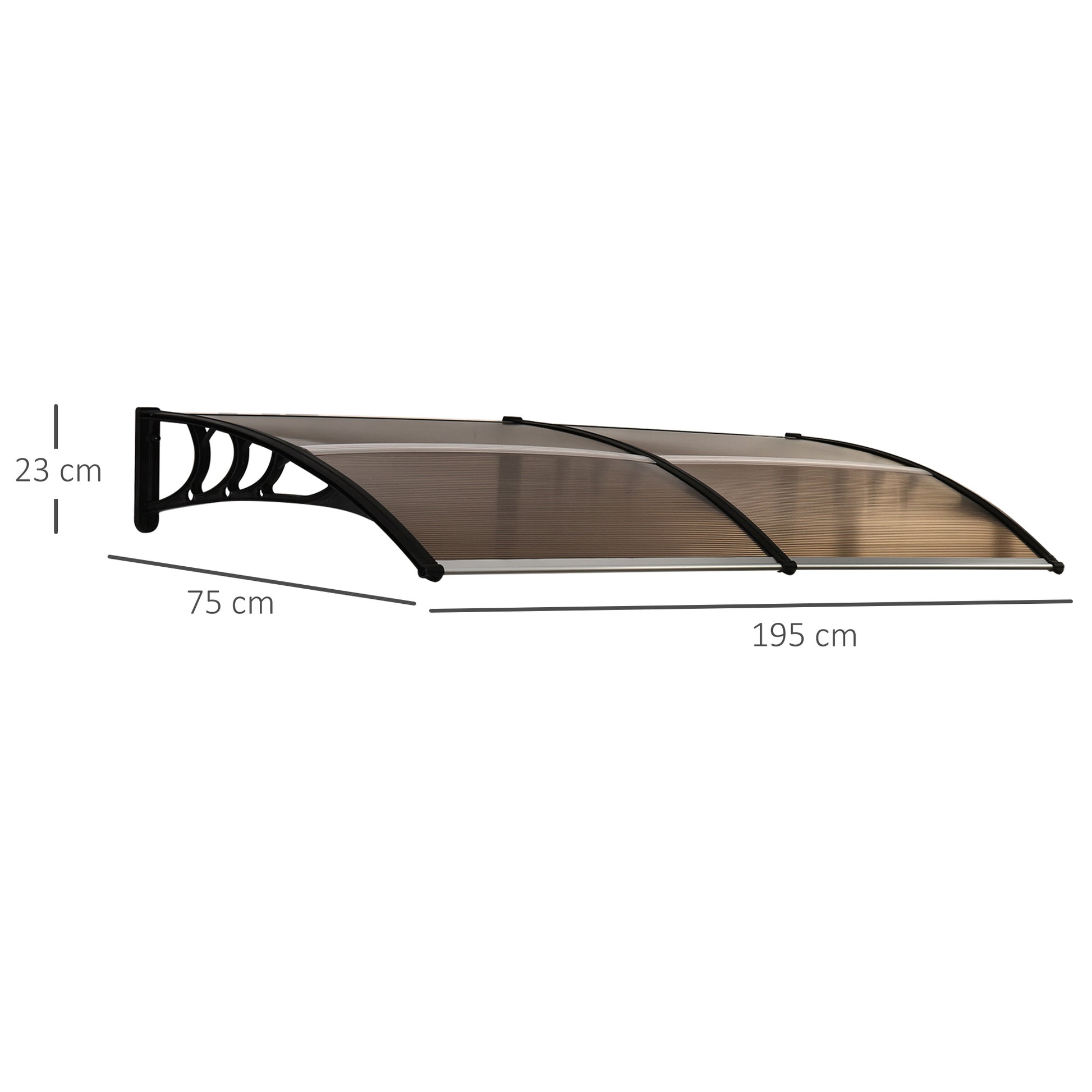 Canopy Awning for Front Door 75x195x23 cm Outdoor Sun Rain Protection Alu Brown