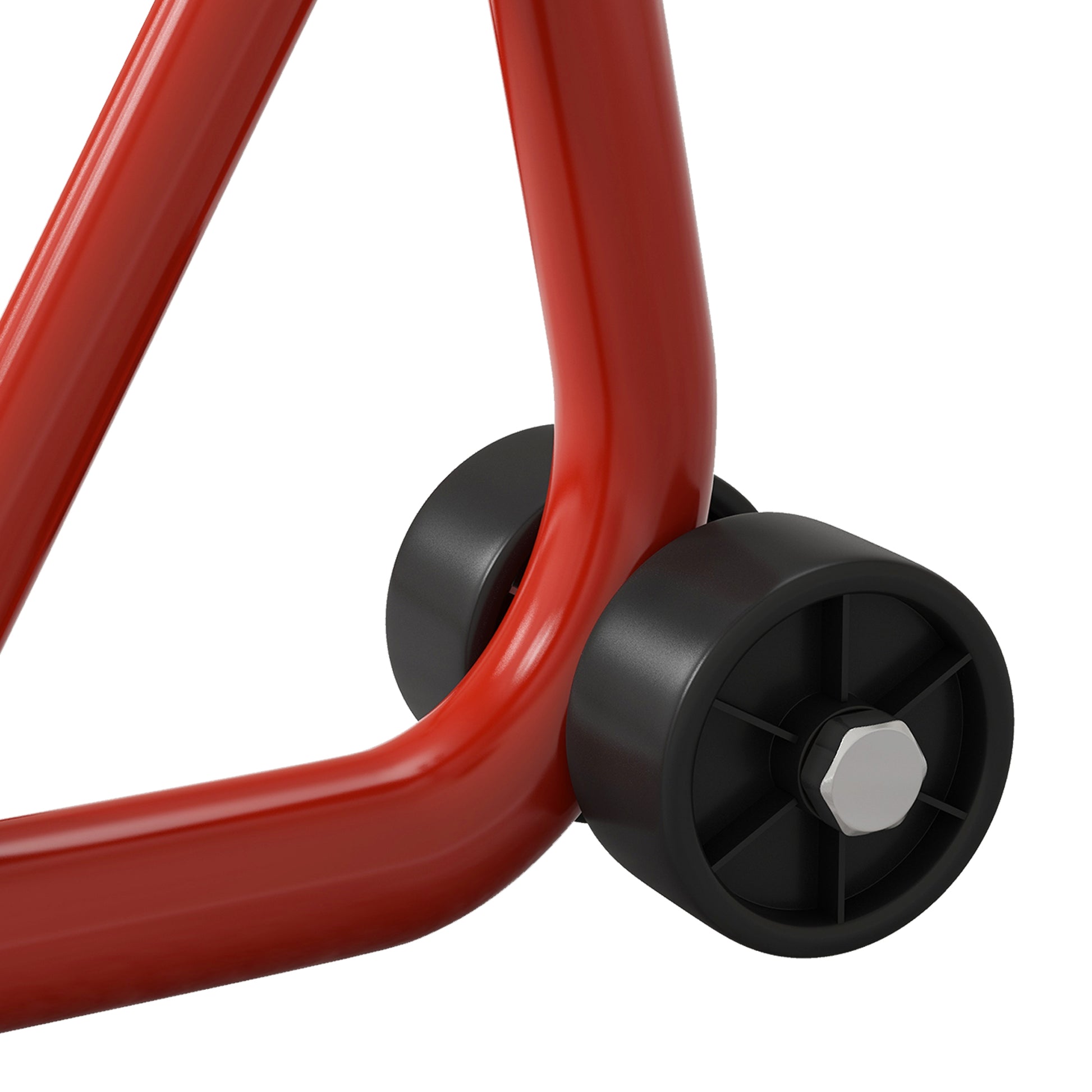 Front Wheel Motorbike Stand Motorcycle Lift Stand with U and L-shaped Swing Arm, Universal Steel Workshop Lifting Stand in Red