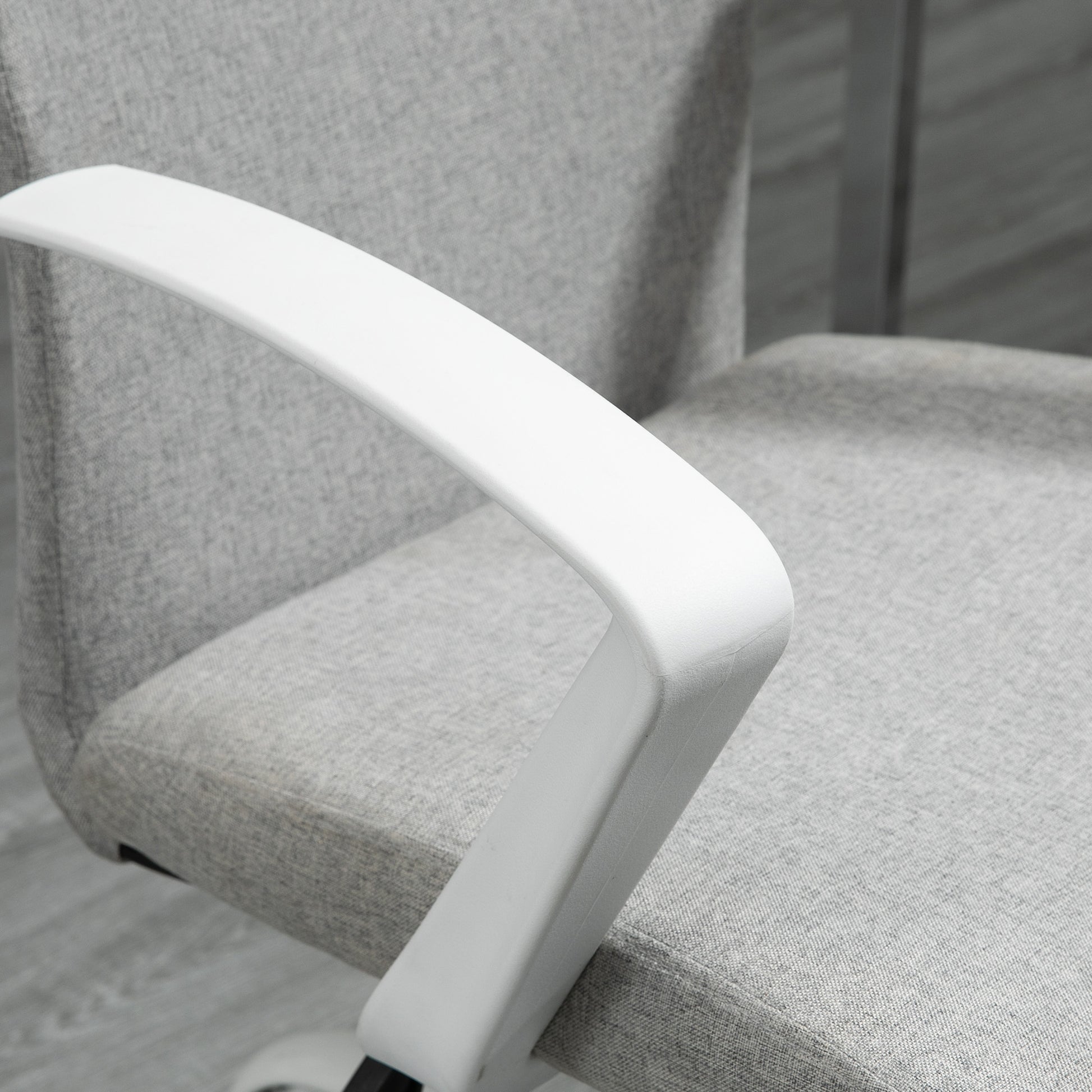 Office Chair with Adjustable Height, Rocking Function, Swivel Office Chair with 120 Kg Weight Capacity, 61 x 61 x 99 cm Light Gray and White
