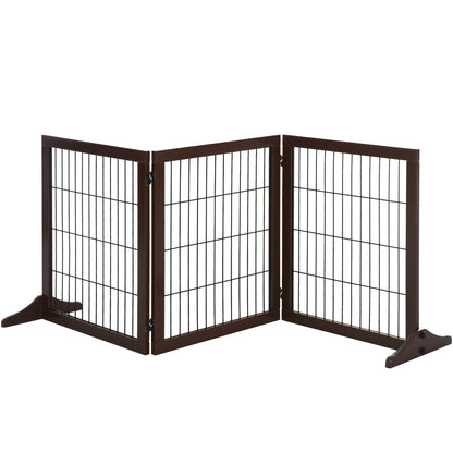 Pet Barrier for Dogs Safety Gate Dog Gate with Support Feet Stair Gate Pet Barrier Gate for Fireplace & Stove, Pine Wood Brown 185 x 36 x 71 cm