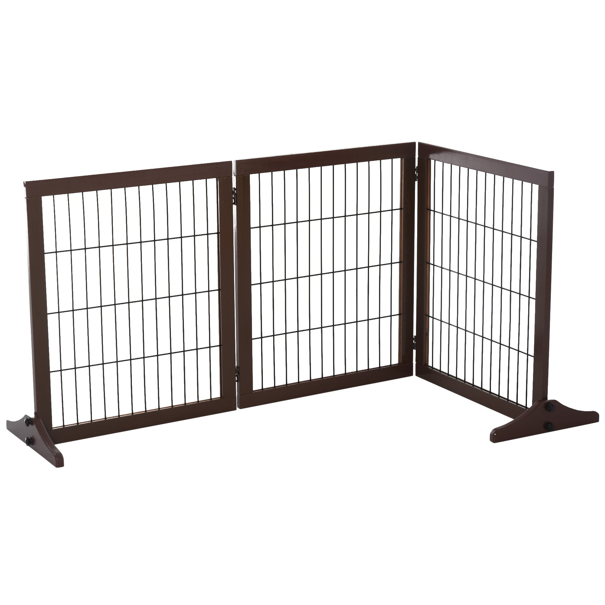 Pet Barrier for Dogs Safety Gate Dog Gate with Support Feet Stair Gate Pet Barrier Gate for Fireplace & Stove, Pine Wood Brown 185 x 36 x 71 cm