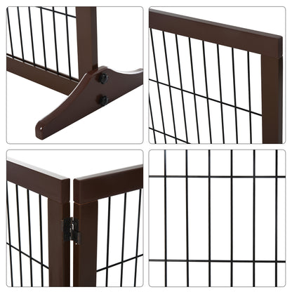 Pet Barrier for Dogs Safety Gate Dog Gate with Support Feet Stair Gate Pet Barrier Gate for Fireplace & Stove, Pine Wood Brown 185 x 36 x 71 cm