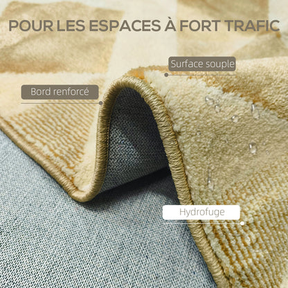 Living Room Rug 230 x 160 cm Short-Pile Rug, Machine Washable, Hypoallergenic, for Living Room, Bedroom, Office, Yellow