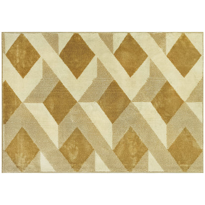 Living Room Rug 230 x 160 cm Short-Pile Rug, Machine Washable, Hypoallergenic, for Living Room, Bedroom, Office, Yellow