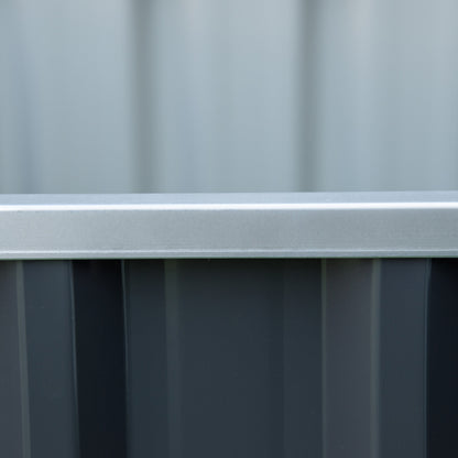 Raised Steel Garden Bed with Open Bottom, Tool-Free Assembly, Plant Holder for Vegetables, Herbs, and Flowers, 90x90x30 cm, Dark Grey