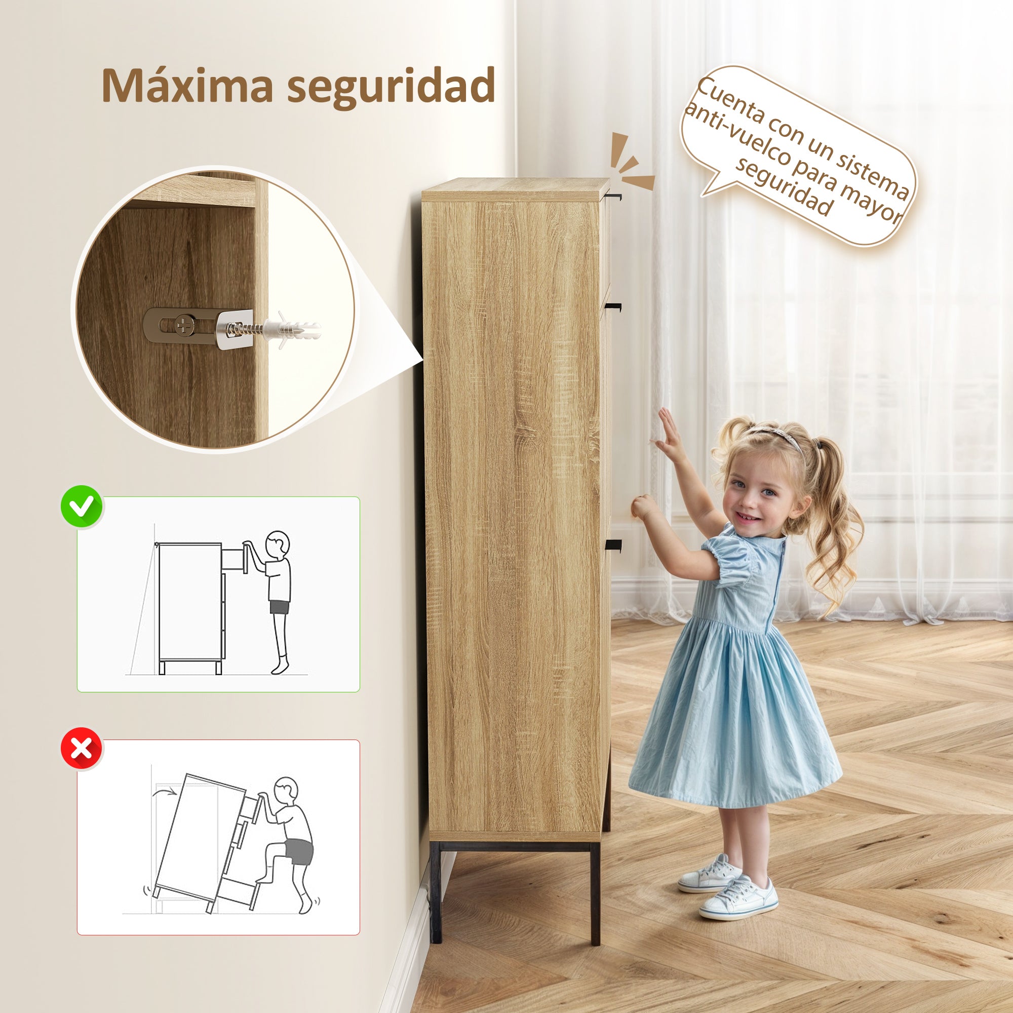 Narrow Shoe Cabinet with 2 Doors Entryway Shoe Storage with Drawer and Adjustable Shelves for 8 Pairs of Shoes 60x24x105.5 cm Oak