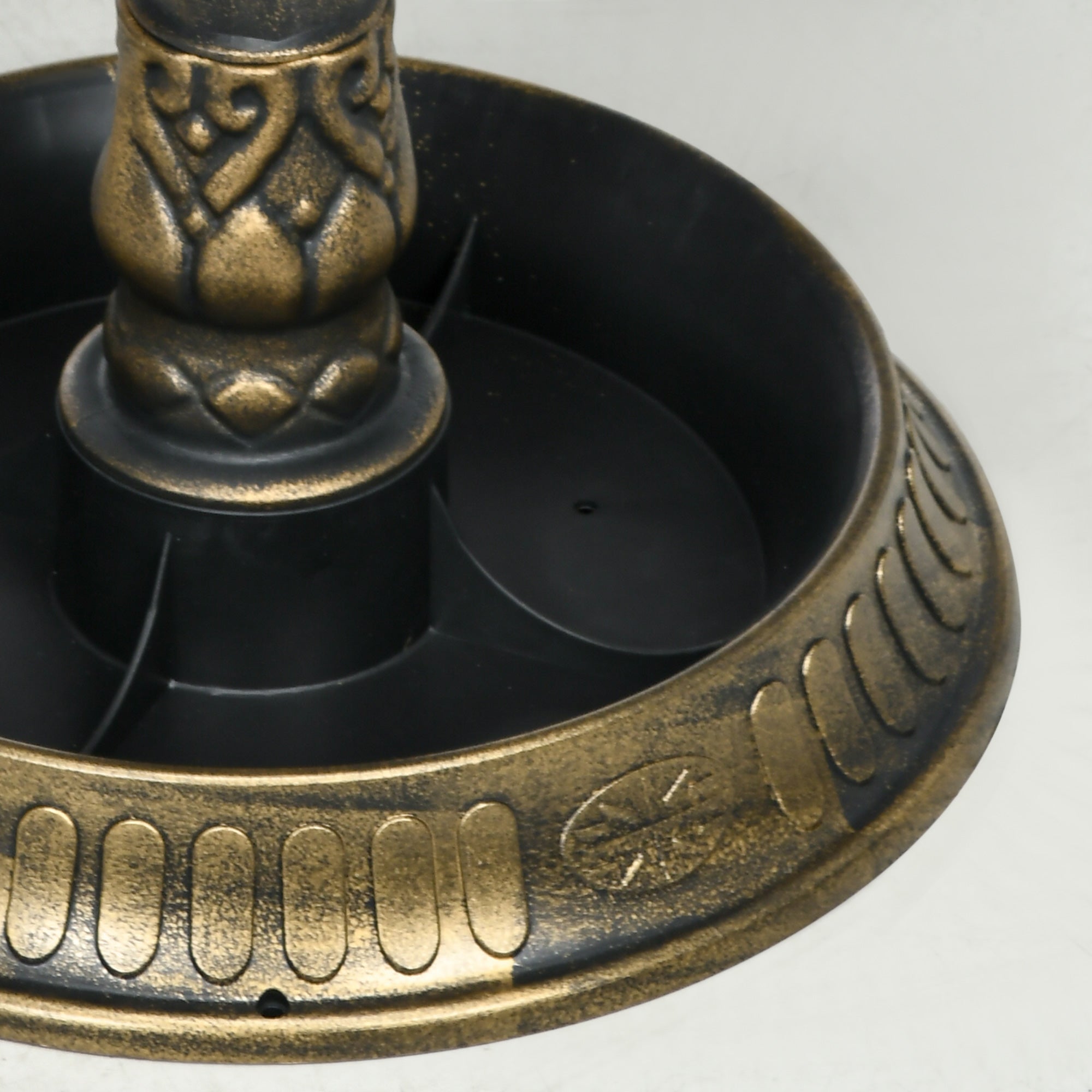 Standing Bird Bath, Plastic Bird Bath, Frost-Proof Bird Basin, Winter-Proof Watering Hole for Wild Birds, Water Bowl, Water Feature for Garden Patio Balcony 49.5 x 38 x 81 cm, Bronze