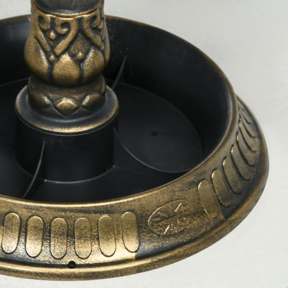 Standing Bird Bath, Plastic Bird Bath, Frost-Proof Bird Basin, Winter-Proof Watering Hole for Wild Birds, Water Bowl, Water Feature for Garden Patio Balcony 49.5 x 38 x 81 cm, Bronze