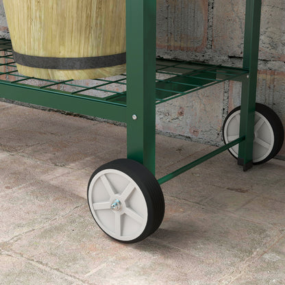 Raised Garden Bed 109x44x80 cm Elevated Urban Garden with 2 Wheels Shelf and Side Handle for Growing Plants Flowers Vegetables Green