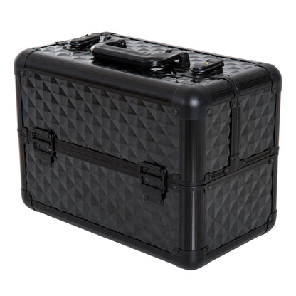 Makeup Case Cosmetic Organizer Professional Beauty Box Portable 4 Levels 35.5x20x25.5cm Aluminum