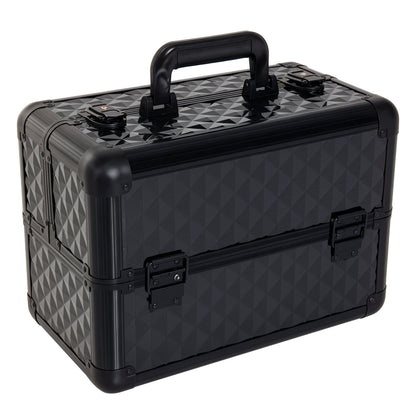 Makeup Case Cosmetic Organizer Professional Beauty Box Portable 4 Levels 35.5x20x25.5cm Aluminum