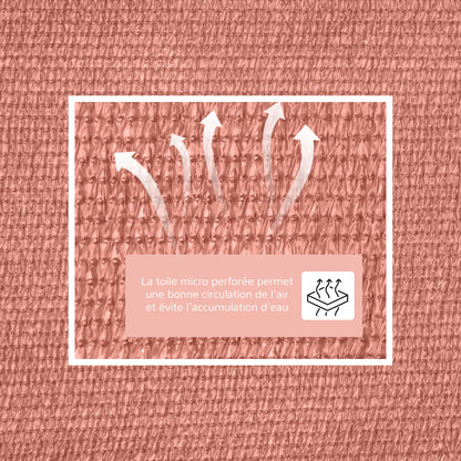 Large Triangular Sun Shade Sail 4 x 4 x 4 m High-density Polyethylene UV Resistant Rusty Red Color