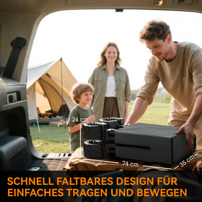 Folding Handcart 360° Garden Trolley Transport Trolley with Telescopic Handle Adjustable Handle Height Beach Trolley up to 70 kg Load Capacity Metal Oxford Dark gray 108 x 55 x 59-89 cm