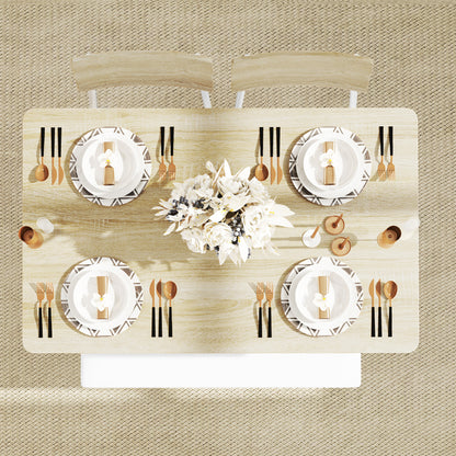 Dining Set Dining Table with Bench and 2 Chairs Space-Saving Kitchen Table Set with Storage for 4 People Dining Group for Dining Room, Kitchen, Oak